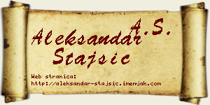 Aleksandar Stajšić vizit kartica